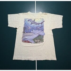 Vintage 80s Hammer Head‎ Shark Ocean Art T-Shirt single stitch XL Dirty Laundry